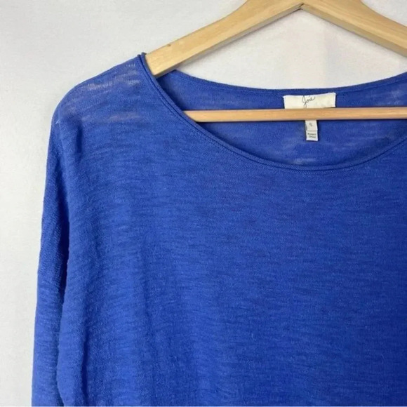 Joie Royal Blue Linen Round Neck Pullover Sweater S - Picture 3 of 5